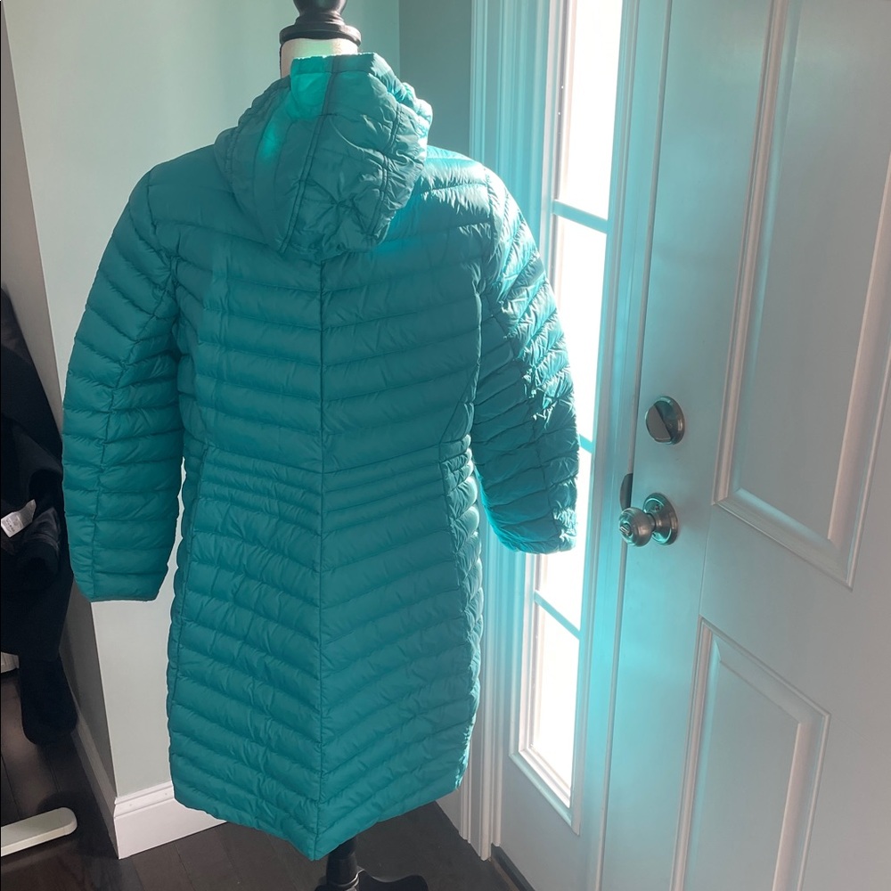 Lands' End Aqua Hooded Puffer Jacket - Picture 3 of 5
